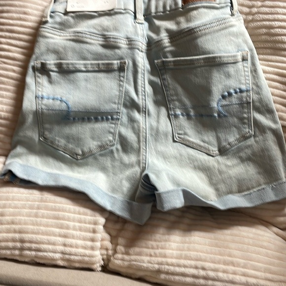 American Eagle Outfitters Blue Jean Shorts High-Waisted Trendy - Picture 7 of 9